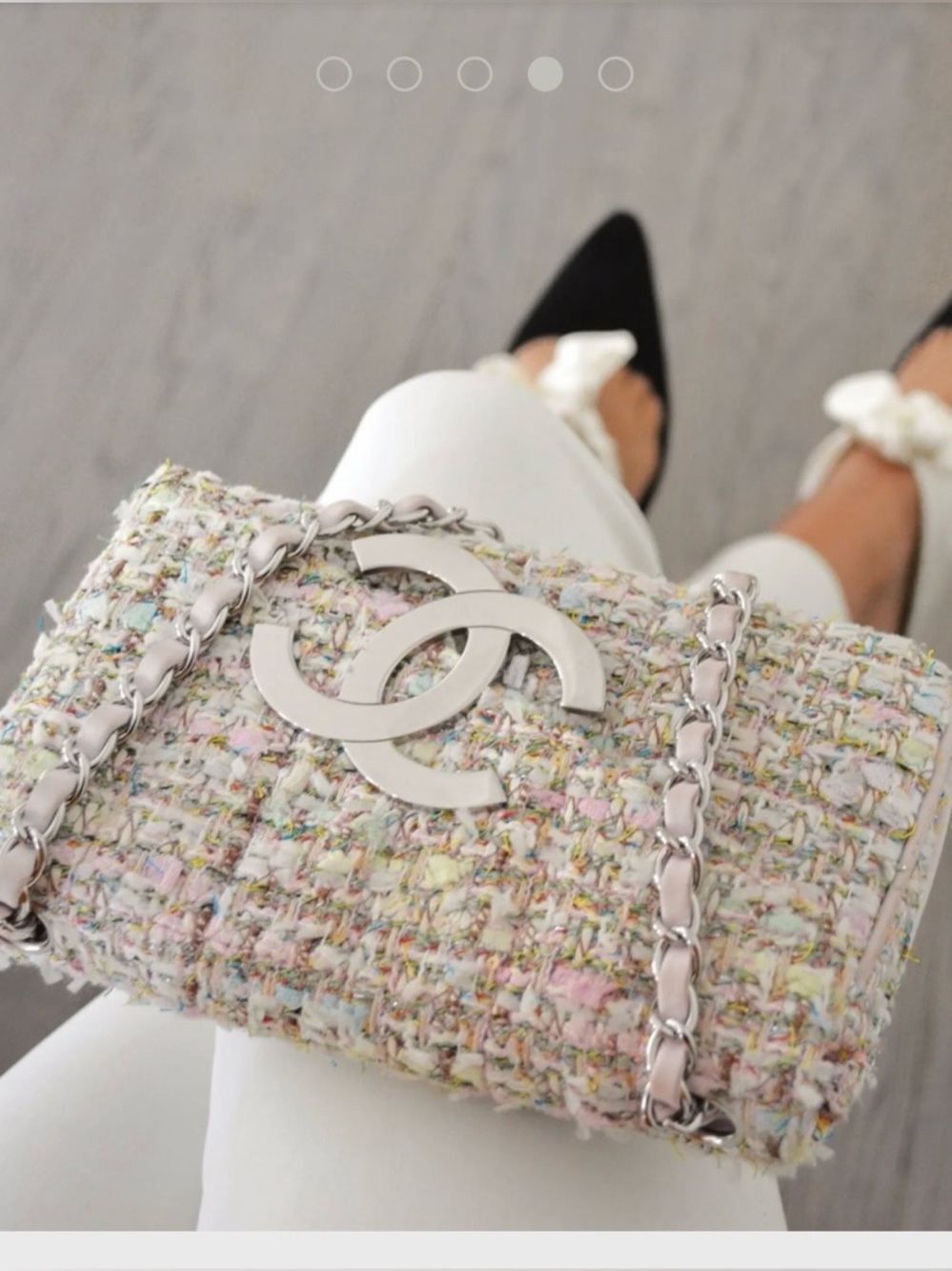 Chanel Multicolor Tweed Shoulder Bag